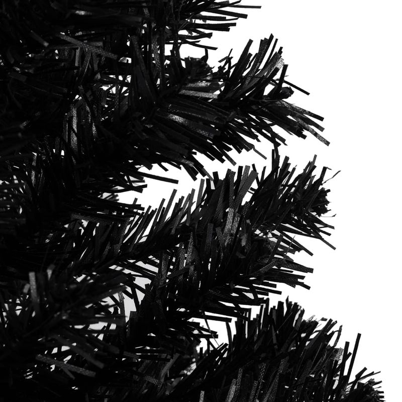 Casa si Gradina - Decoratiuni - Decoratiuni de sezon - Brad Crăciun pre-iluminat cu set globuri, negru, 120 cm, PVC, model cu LED-uri și globuri albe/gri - Infinity.ro