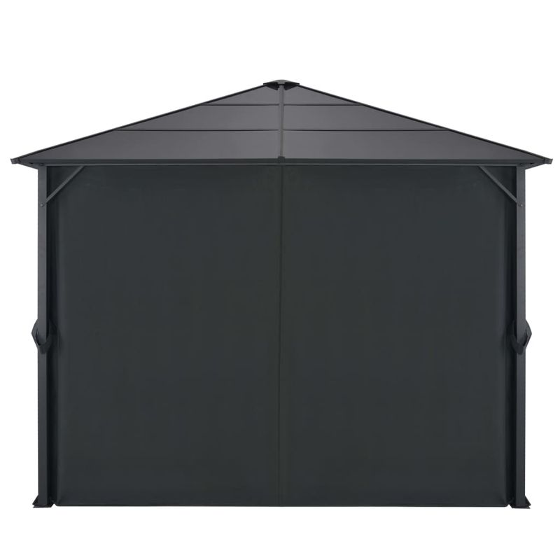 Casa si Gradina - Gradina si terasa - Umbrele si pavilioane - Pavilioane - Pavilion cu perdea, negru, 3 x 3 m, aluminiu - Infinity.ro