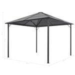 Casa si Gradina - Gradina si terasa - Umbrele si pavilioane - Pavilioane - Pavilion cu perdea, negru, 3 x 3 m, aluminiu - Infinity.ro