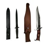 Casa si Gradina - Bucatarie si vesela - Vesela si tacamuri - Cutite si seturi de cutite - Set Cutit de vanatoare cu doua taisuri si baioneta Rambo, IdeallStore®, Teaca inclusa - Infinity.ro