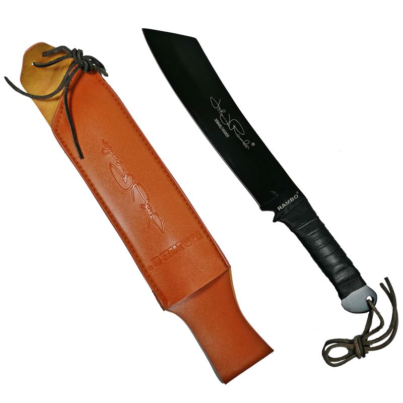 Casa si Gradina - Bucatarie si vesela - Vesela si tacamuri - Cutite si seturi de cutite - Set Cutit si Maceta Rambo IV, IdeallStore®, Otel inoxidabil, Teaca inclusa - Infinity.ro