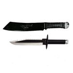 Casa si Gradina - Bucatarie si vesela - Vesela si tacamuri - Cutite si seturi de cutite - Set Cutit de vanatoare, 35 cm si Maceta, 43 cm, IdeallStore®, Teaca inclusa - Infinity.ro