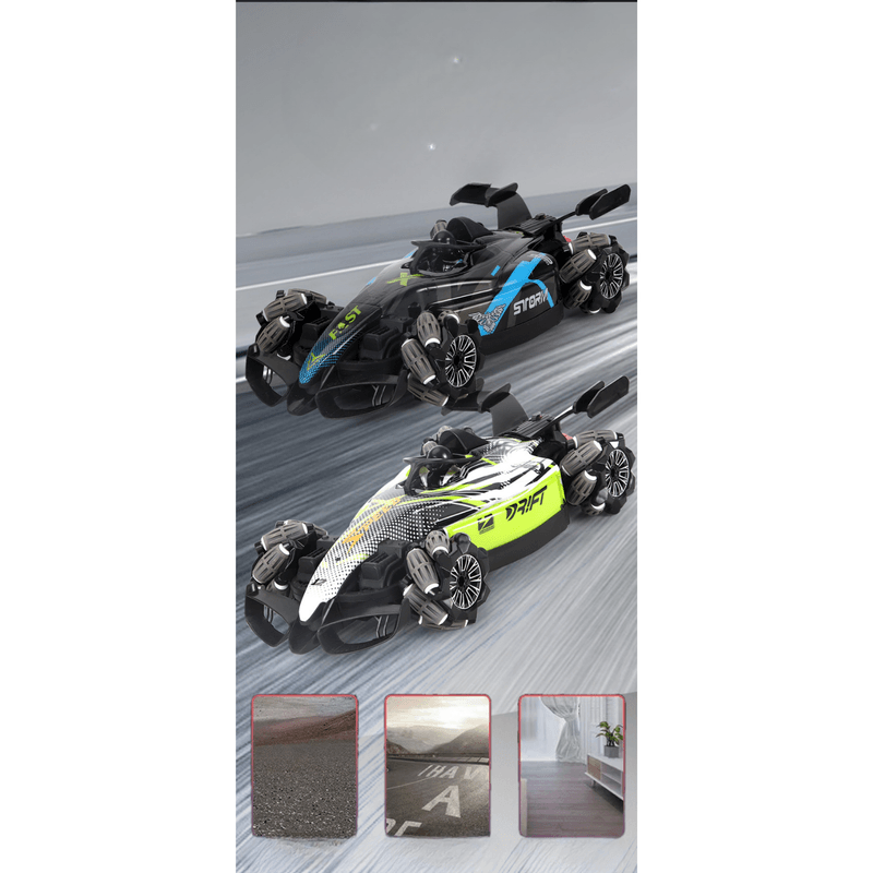 Jucarii, Copii si Bebe - Jucarii si jocuri - Vehicule si jucarii cu telecomanda - Masinute - Masinuta de Curse, Telecomanda/Senzori de gest, 34.5x17x9, Cascadorie RC drift 2, 4 GHz, 360 grade, Tractiune 4x4, - Infinity.ro