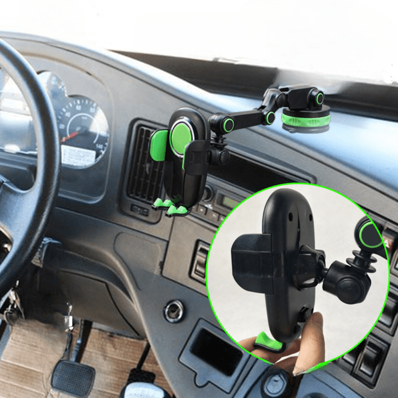 Laptop, Telefoane si Tablete - Telefoane mobile si accesorii - Accesorii Telefoane - Suport si docking telefoane - Suport Auto OZ, Reglabil si Rotativ, Unghi suport si brat 360 de grade, Verde/Negru, Universal - Infinity.ro