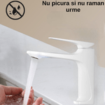 Casa si Gradina - Sanitare - Lavoar baie si accesorii - Baterii sanitare - Baterie Lavoar BiXXBi Bath X, Cupru, Aerator Newport, Cartus Ceramic, Premium, Design Modern, Alb - Infinity.ro