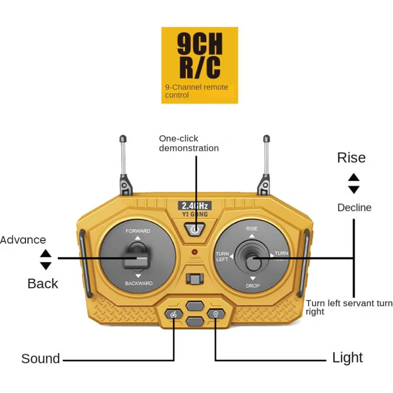 Jucarii, Copii si Bebe - Jucarii si jocuri - Vehicule si jucarii cu telecomanda - Masinute - Buldozer cu telecomanda, sunete si lumini LED, multiple functii si detalii bine definite, incarcare USB - Infinity.ro
