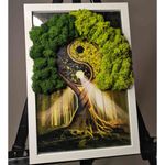 Casa si Gradina - Decoratiuni - Tablouri - Tablou cu licheni naturali, stabilizati "Copac Yin-Yang" - Infinity.ro