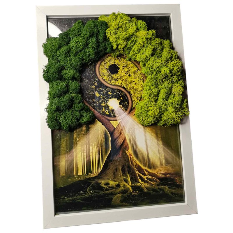 Casa si Gradina - Decoratiuni - Tablouri - Tablou cu licheni naturali, stabilizati "Copac Yin-Yang" - Infinity.ro