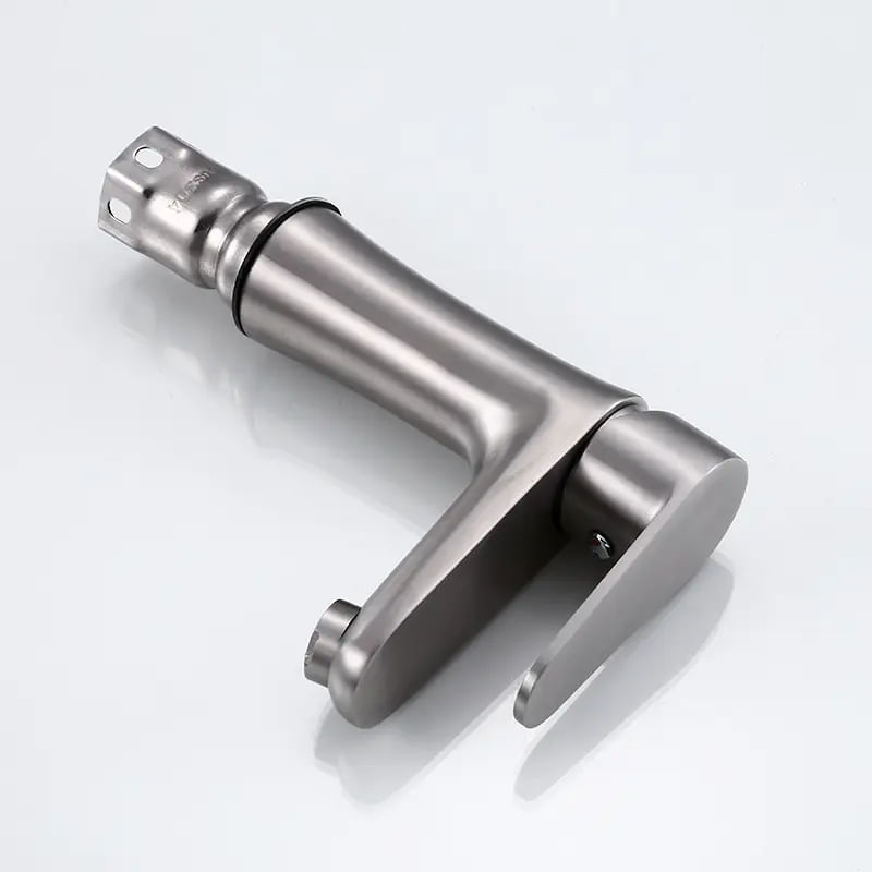 Casa si Gradina - Sanitare - Lavoar baie si accesorii - Baterii sanitare - Baterie sanitara MaGeCa® pentru lavoar, Otel inoxidabil, Racorduri incluse, Design modern, 15 cm inaltime, Argintiu - Infinity.ro