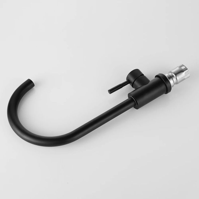 Casa si Gradina - Sanitare - Lavoar baie si accesorii - Baterii sanitare - Baterie chiuveta bucatarie MaGeCa® din otel inoxidabil, Pipa inalta, Rotatie 360º, Monocomanda, Racorduri incluse, Negru - Infinity.ro