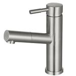 Casa si Gradina - Sanitare - Lavoar baie si accesorii - Baterii sanitare - Baterie chiuveta MaGeCa® cu dus extractabil din otel inoxidabil, Racorduri si accesorii incluse, Design modern, Silver - Infinity.ro