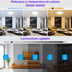 Casa si Gradina - Corpuri si surse de iluminat - Plafoniere, aplice si spoturi - Plafoniera LED inteligenta MaGeCa®, RGB, 32W, Telecomanda, Aplicatie telefon compatibila Google Assistant/Amazon Alexa - Infinity.ro