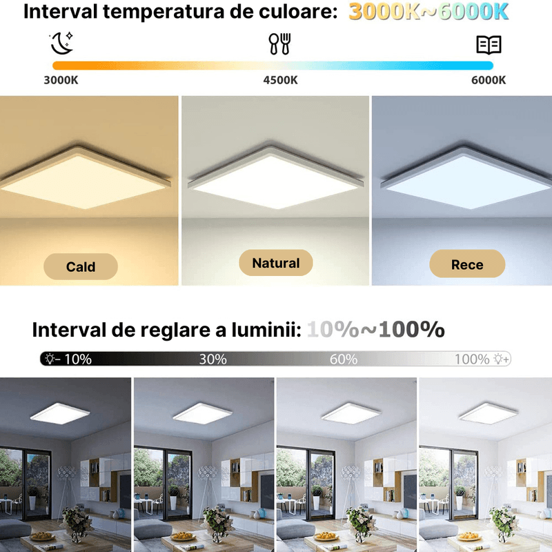Casa si Gradina - Corpuri si surse de iluminat - Plafoniere, aplice si spoturi - Plafoniera LED inteligenta MaGeCa®, RGB, 32W, Telecomanda, Aplicatie telefon compatibila Google Assistant/Amazon Alexa - Infinity.ro