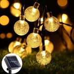 Casa si Gradina - Corpuri si surse de iluminat - Iluminat exterior - Lampi solare - Ghirlanda luminoasa MaGeCa® cu incarcare solara, 20 de becuri LED, lungime 5m, Impermeabil IP65, Lumina calda - Infinity.ro