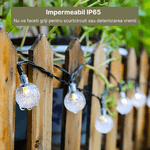 Casa si Gradina - Corpuri si surse de iluminat - Iluminat exterior - Lampi solare - Ghirlanda luminoasa MaGeCa® cu incarcare solara, 20 de becuri LED, lungime 5m, Impermeabil IP65, Lumina calda - Infinity.ro