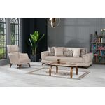 Casa si Gradina - Mobilier - Seturi de mobilier - Seturi living - Set 3+1+1 Loris Lada Depozitare Tapitat Catifea Crem - Infinity.ro