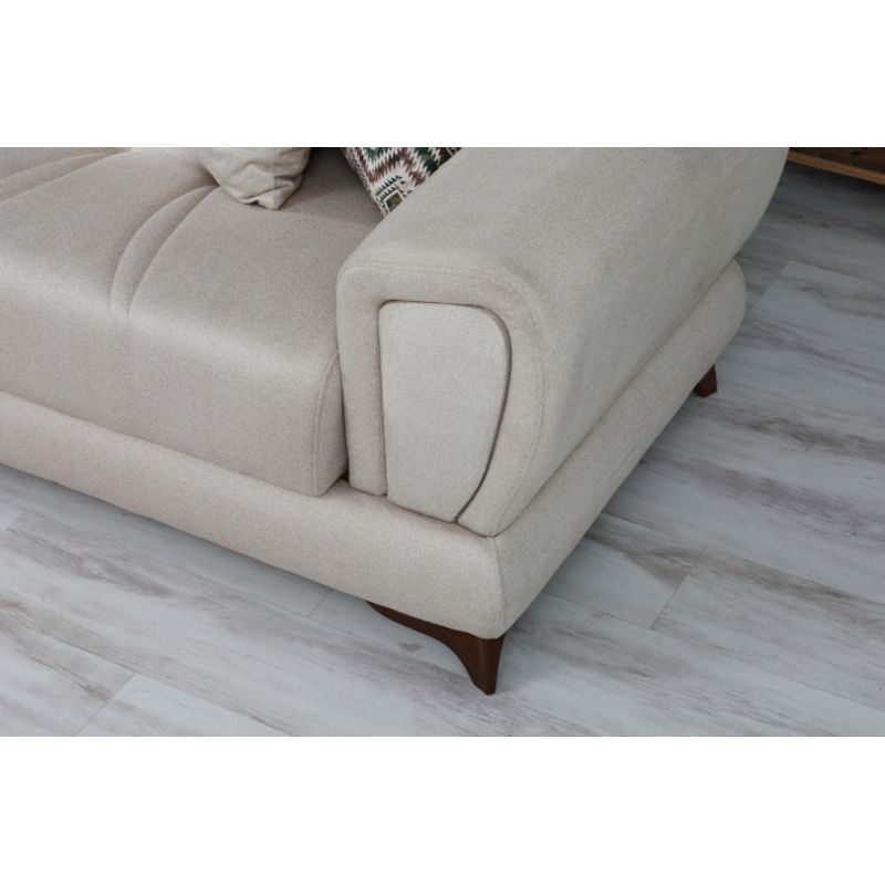 Casa si Gradina - Mobilier - Seturi de mobilier - Seturi living - Set 3+1+1 Loris Lada Depozitare Tapitat Catifea Crem - Infinity.ro