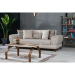 Casa si Gradina - Mobilier - Seturi de mobilier - Seturi living - Set 3+1+1 Loris Lada Depozitare Tapitat Catifea Crem - Infinity.ro