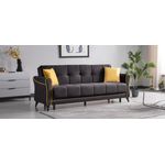 Casa si Gradina - Mobilier - Seturi de mobilier - Seturi living - Set 3+1+1 Viktorya Lada Depozitare Tapitat Catifea Gri/Galben - Infinity.ro