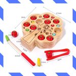 Jucarii, Copii si Bebe - Jucarii si jocuri - Jucarii de rol - Bucatarii copii - Jucarie copac cu fructe si insecte viermisori, kidsNplay, lemn si magneti, 3 ani+, non toxic, 17.5x20x4,5 cm - Infinity.ro