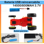 Jucarii, Copii si Bebe - Jucarii si jocuri - Vehicule si jucarii cu telecomanda - Masinute - Jucarie tractor muzical, dansator, cu lumini, kidsNplay, USB, 21X13X15 cm, plastic, rosu - Infinity.ro