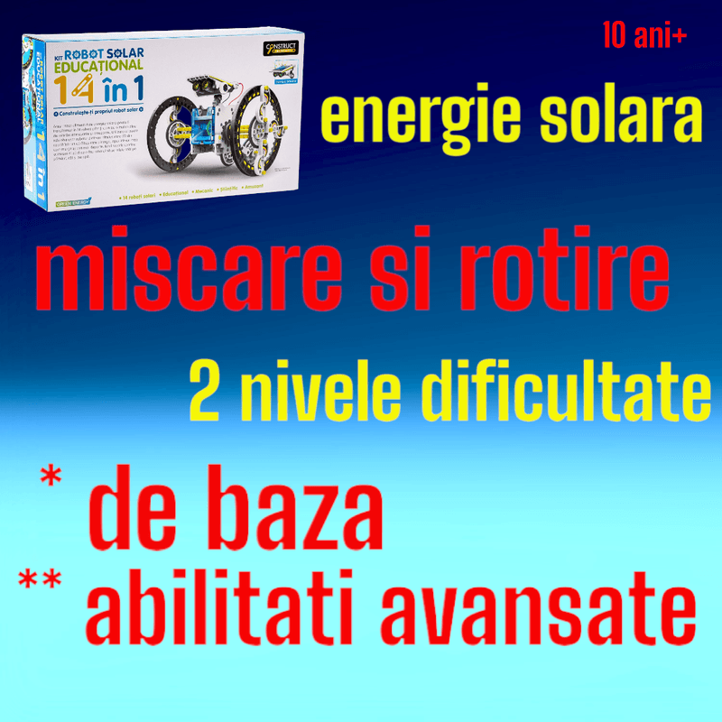 Jucarii, Copii si Bebe - Jucarii si jocuri - Seturi de constructie si cuburi - Seturi de constructie - Joc constructie robot solar, 14 variante, 190 piese, multicolor, 10 ani+ - Infinity.ro