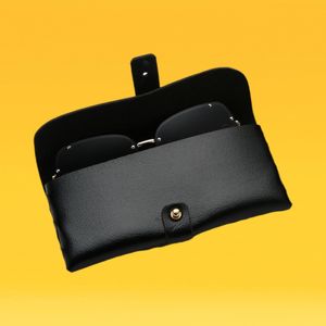 Portochelari vedere sau soare, cu capsa inchidere, negru, 16.8x7.6x2.8 cm, piele sintetica