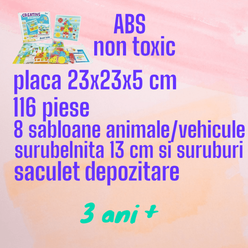 Jucarii, Copii si Bebe - Jucarii si jocuri - Seturi de constructie si cuburi - Seturi de constructie - Set joc indemanare si constructie kidsNplay, 116 piese, 8 modele, cu set petrecere copii, 36 piese, 03 ani+ - Infinity.ro
