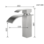 Casa si Gradina - Sanitare - Lavoar baie si accesorii - Baterii sanitare - Baterie sanitara MaGeCa® pentru lavoar, Tip cascada, Otel inoxidabil, Monocomanda, Racorduri incluse, 18 cm inaltime - Infinity.ro