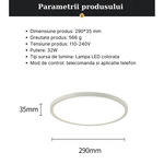 Casa si Gradina - Corpuri si surse de iluminat - Plafoniere, aplice si spoturi - Plafoniera LED inteligenta MaGeCa®, RGB, 32W, Telecomanda, Aplicatie telefon compatibila Google Assistant/Amazon Alexa - Infinity.ro