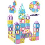 Jucarii, Copii si Bebe - Jucarii si jocuri - Seturi de constructie si cuburi - Seturi de constructie - Set inteligent de constructie cu blocuri magnetice MaGeCa®, 76 de piese colorate, Magnetic Building Blocks - Infinity.ro