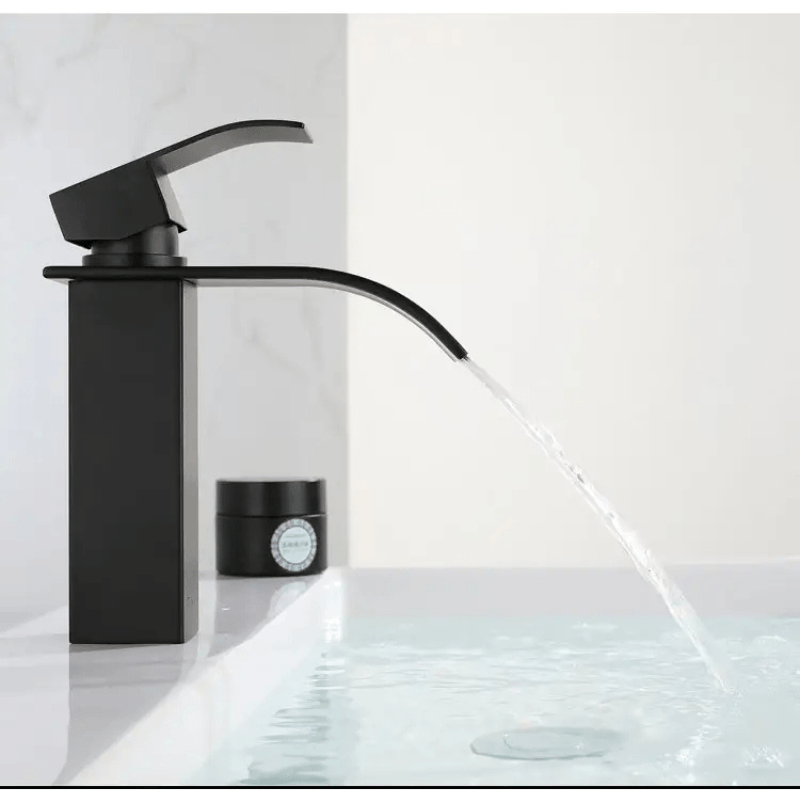 Casa si Gradina - Sanitare - Lavoar baie si accesorii - Baterii sanitare - Baterie sanitara MaGeCa® pentru lavoar, Tip cascada, Otel inoxidabil, Monocomanda, Racorduri incluse, 18 cm inaltime - Infinity.ro