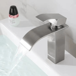 Casa si Gradina - Sanitare - Lavoar baie si accesorii - Baterii sanitare - Baterie sanitara MaGeCa® pentru lavoar, Tip cascada, Otel inoxidabil, Monocomanda, Racorduri incluse, 18 cm inaltime - Infinity.ro