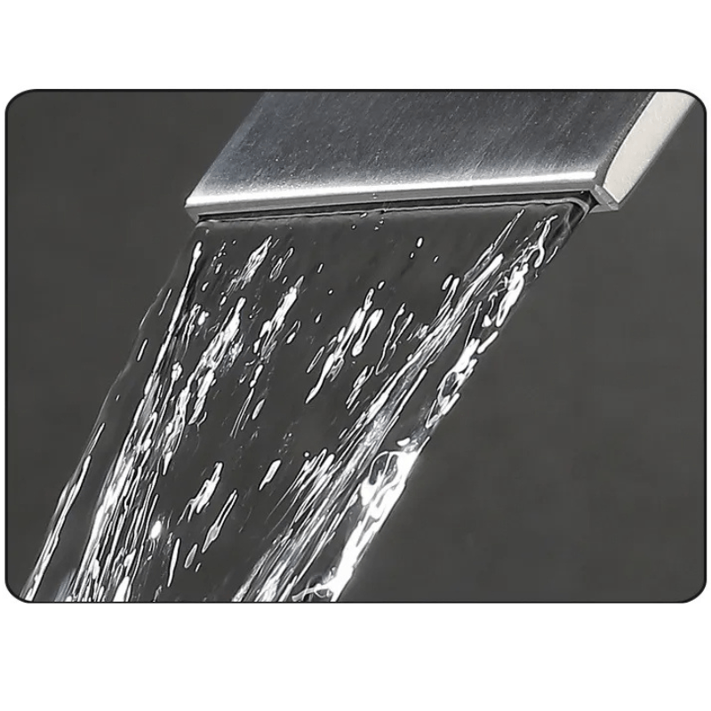 Casa si Gradina - Sanitare - Lavoar baie si accesorii - Baterii sanitare - Baterie sanitara MaGeCa® pentru lavoar, Tip cascada, Otel inoxidabil, Monocomanda, Racorduri incluse, 18 cm inaltime - Infinity.ro