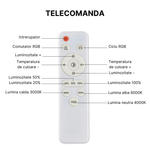 Casa si Gradina - Corpuri si surse de iluminat - Plafoniere, aplice si spoturi - Plafoniera LED inteligenta MaGeCa®, RGB, 32W, Telecomanda, Aplicatie telefon compatibila Google Assistant/Amazon Alexa - Infinity.ro