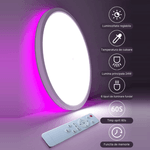 Casa si Gradina - Corpuri si surse de iluminat - Plafoniere, aplice si spoturi - Plafoniera LED inteligenta MaGeCa®, RGB, 32W, Telecomanda, Aplicatie telefon compatibila Google Assistant/Amazon Alexa - Infinity.ro