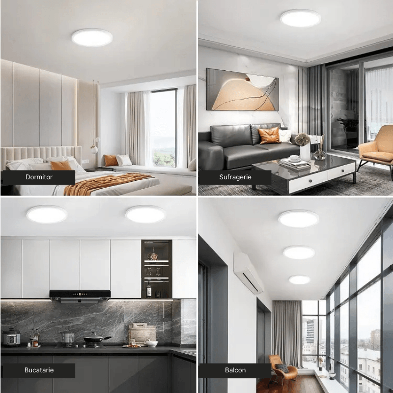 Casa si Gradina - Corpuri si surse de iluminat - Plafoniere, aplice si spoturi - Plafoniera LED inteligenta MaGeCa®, RGB, 32W, Telecomanda, Aplicatie telefon compatibila Google Assistant/Amazon Alexa - Infinity.ro