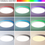 Casa si Gradina - Corpuri si surse de iluminat - Plafoniere, aplice si spoturi - Plafoniera LED inteligenta MaGeCa®, RGB, 32W, Telecomanda, Aplicatie telefon compatibila Google Assistant/Amazon Alexa - Infinity.ro