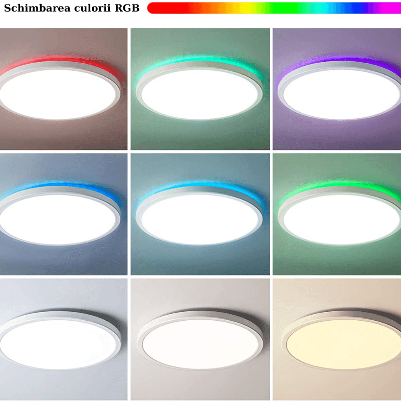 Casa si Gradina - Corpuri si surse de iluminat - Plafoniere, aplice si spoturi - Plafoniera LED inteligenta MaGeCa®, RGB, 32W, Telecomanda, Aplicatie telefon compatibila Google Assistant/Amazon Alexa - Infinity.ro