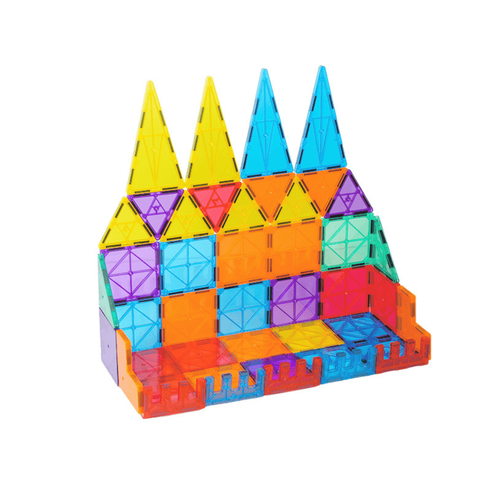 Set inteligent de constructie cu blocuri magnetice MaGeCa®, 48 de piese colorate, Magnetic Tiles 3D