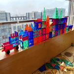Jucarii, Copii si Bebe - Jucarii si jocuri - Seturi de constructie si cuburi - Seturi de constructie - Set inteligent de constructie cu blocuri magnetice MaGeCa®, 48 de piese colorate, Magnetic Tiles 3D - Infinity.ro
