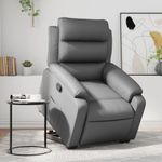 Casa si Gradina - Mobilier - Scaune si fotolii - Fotolii - Fotoliu rabatabil cu ridicare, gri, piele ecologica - Infinity.ro