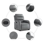 Casa si Gradina - Mobilier - Scaune si fotolii - Fotolii - Fotoliu rabatabil cu ridicare, gri, piele ecologica - Infinity.ro