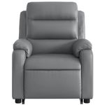 Casa si Gradina - Mobilier - Scaune si fotolii - Fotolii - Fotoliu rabatabil cu ridicare, gri, piele ecologica - Infinity.ro