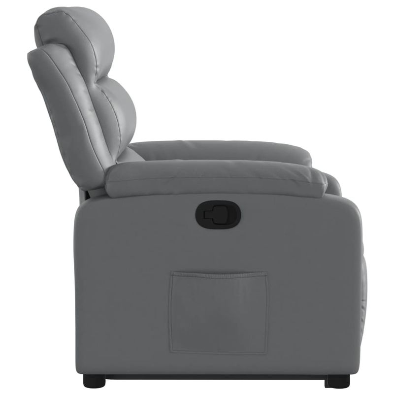 Casa si Gradina - Mobilier - Scaune si fotolii - Fotolii - Fotoliu rabatabil cu ridicare, gri, piele ecologica - Infinity.ro