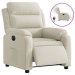 Casa si Gradina - Mobilier - Scaune si fotolii - Fotolii - Fotoliu rabatabil electric, crem, catifea - Infinity.ro