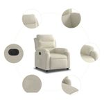 Casa si Gradina - Mobilier - Scaune si fotolii - Fotolii - Fotoliu rabatabil electric, crem, catifea - Infinity.ro