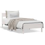 Casa si Gradina - Mobilier - Paturi si accesorii - Paturi - Cadru de pat cu tablie, alb, 90x190 cm, lemn masiv pin - Infinity.ro