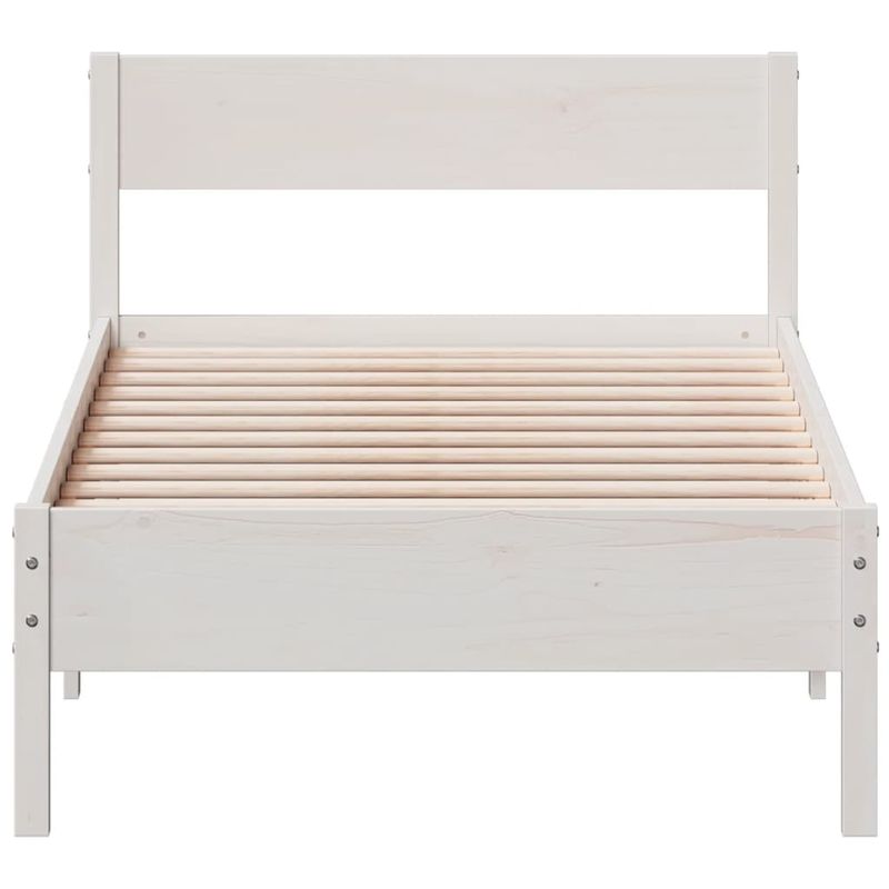 Casa si Gradina - Mobilier - Paturi si accesorii - Paturi - Cadru de pat cu tablie, alb, 90x190 cm, lemn masiv pin - Infinity.ro