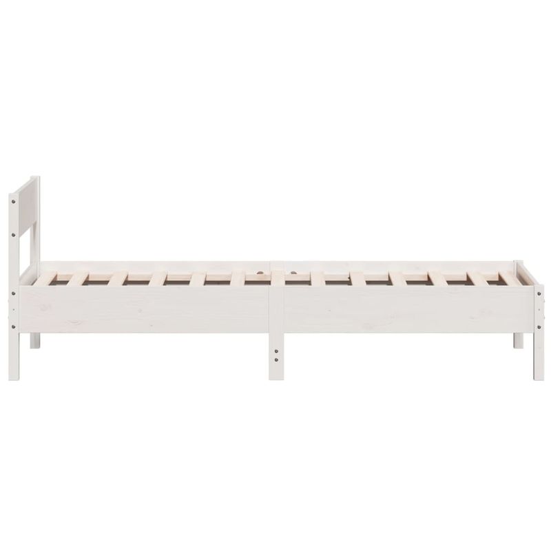 Casa si Gradina - Mobilier - Paturi si accesorii - Paturi - Cadru de pat cu tablie, alb, 90x190 cm, lemn masiv pin - Infinity.ro